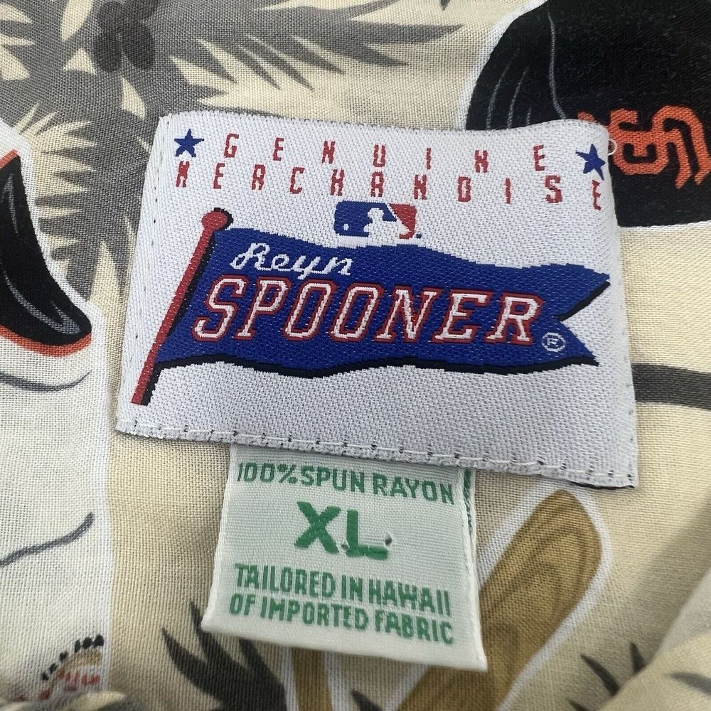 Reyn Spooner Size XL San Francisco SF Giants Rayon Baseball Camp‎ Button Up - Picture 5 of 8
